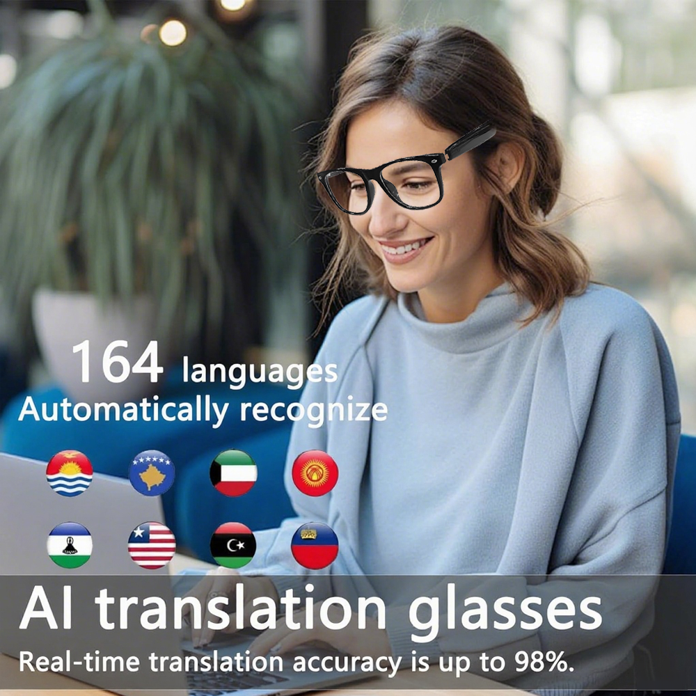 SENBONO F16 smart glasses AI translation music noise reduction wireless Bluetooth hands-free call remote control photo outdoor sports smart glasses