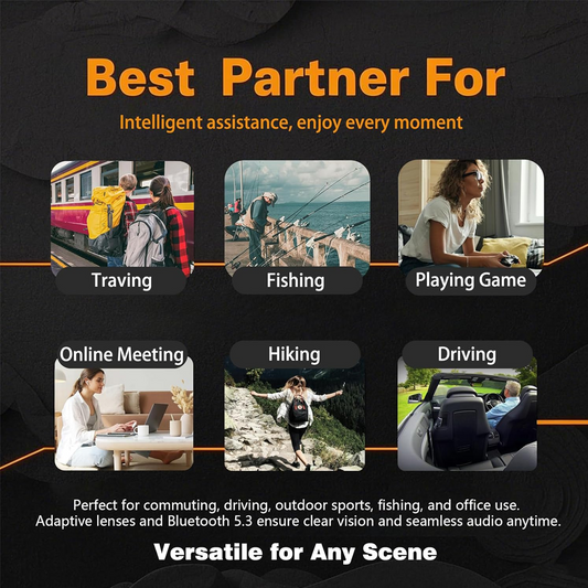 SENBONO GS08Listen to music and answer calls smart glasses GS03, outdoor sunglasses, lightweight, no feeling when wearing, suitable for mountaineering, fishing, traveling