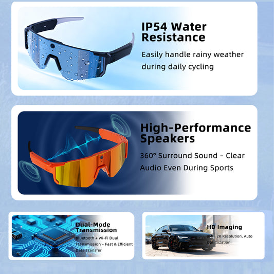 SENBONO V06 Smart Camera Glasses 8MP high-definition recording Photography, voice assi Real-time translation stant Suitable for cycling, hiking, and fishing Compatible with Android or iOS