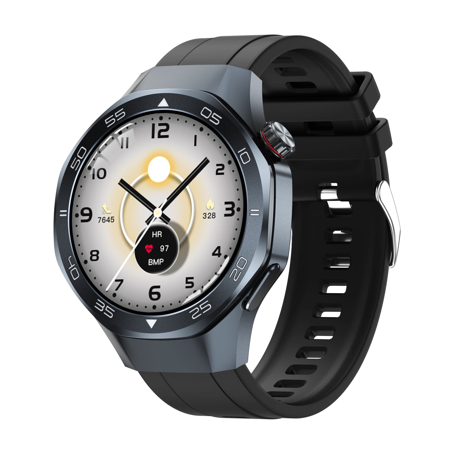 The SENBONO Android Smartwatch damen C10 features GPS, a compass, wireless calling, heart rate and blood oxygen monitoring, multiple sports function modes, and a 1.53-inch IPS HD screen suitable for outdoor use.