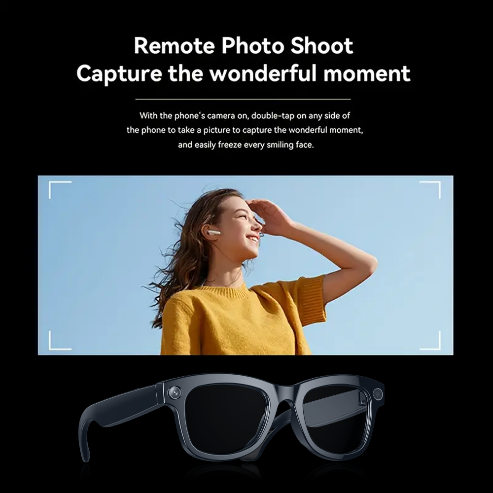 SENBONO M01 Smart Glasses with 500W HD Camera Bluetooth Calling, AI Translation, Audio Viewing Video Recording Glasses, Hands-Free HD Photography, Wireless Eyewear