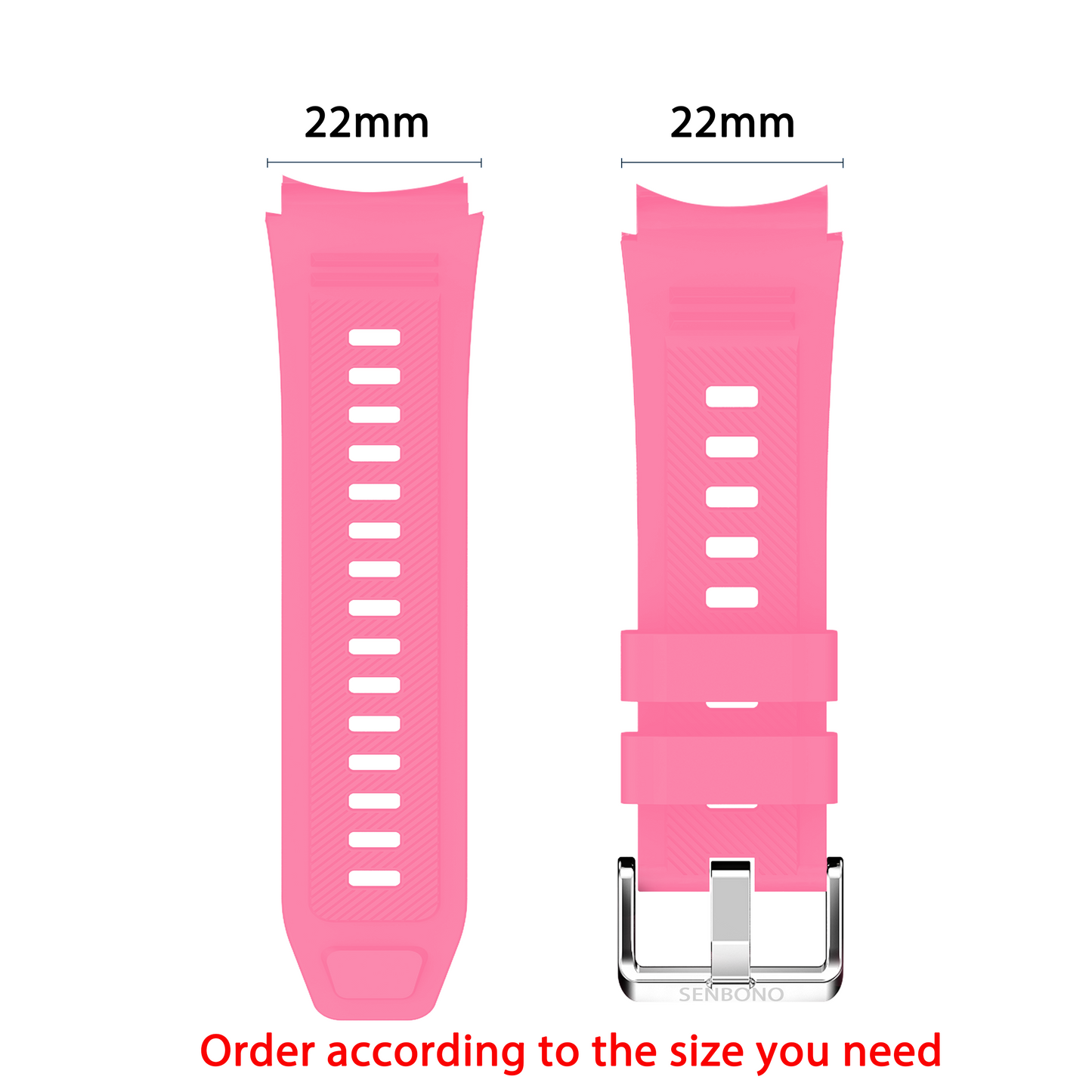 Smart accessories silicone strap, leather strap, steel strap for SENBONO smart watch