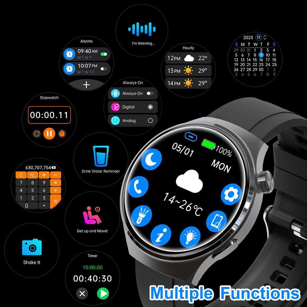 SENBONO v19ZSmart watch 3D dynamic dial IP68 waterproof, Bluetooth call + 100 + sports mode, heart rate blood oxygen multi-health monitoring
