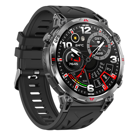 SENBONO Smart Outdoor Watch KC93 GPS Positioning, Bluetooth Calling, Heart Rate and Blood Oxygen Health Analysis Fitness Tracker Cycling Sports Smart Watch is compatible with iOS and Android.