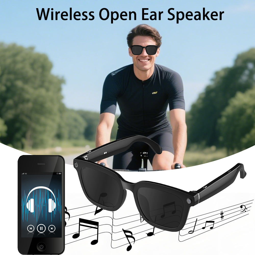 SENBONO V03smart ai glasses uv400 anti-ultraviolet round frame video call recording 5MP HD music playback ai object recognition sports smart outdoor sunglasses