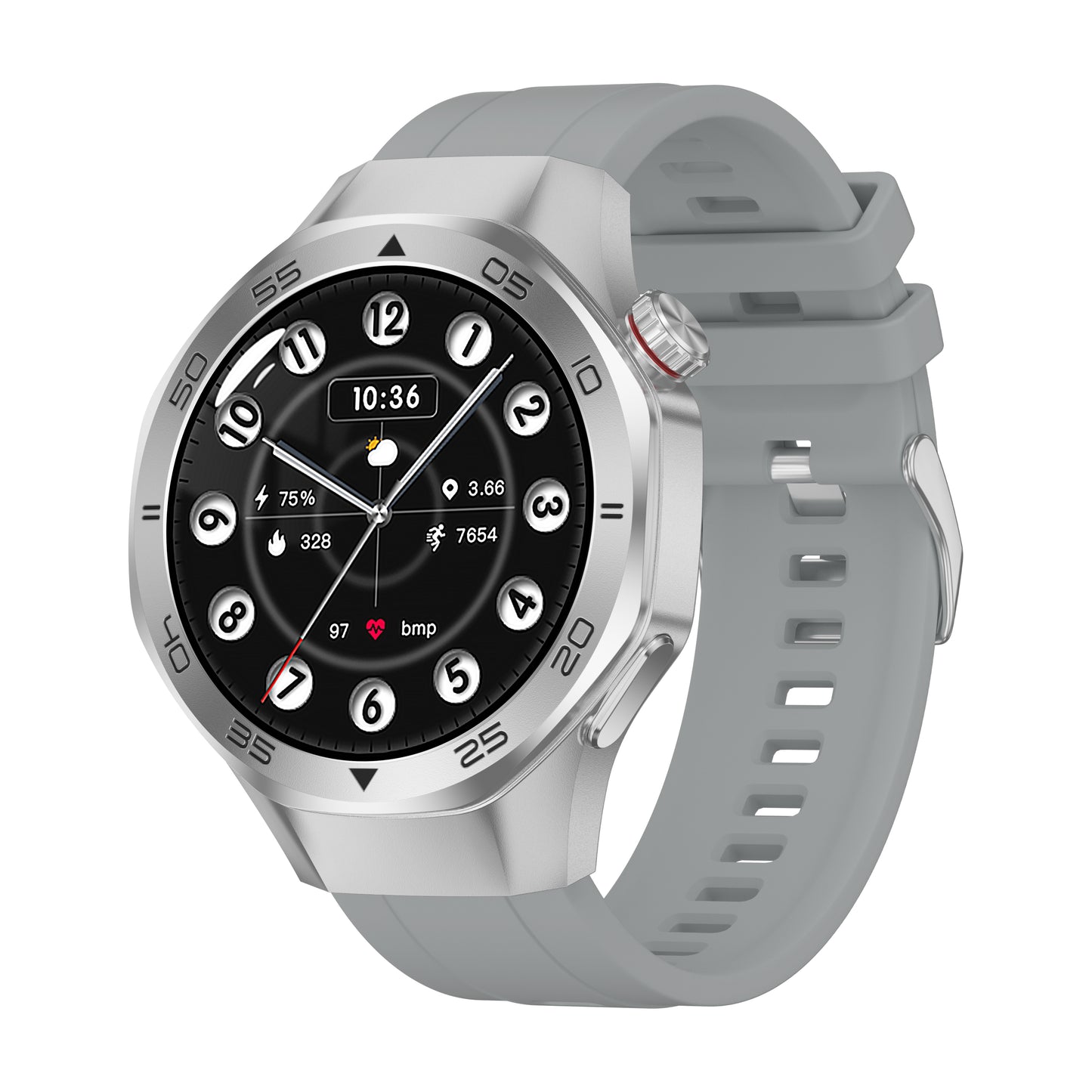 The SENBONO Android Smartwatch damen C10 features GPS, a compass, wireless calling, heart rate and blood oxygen monitoring, multiple sports function modes, and a 1.53-inch IPS HD screen suitable for outdoor use.