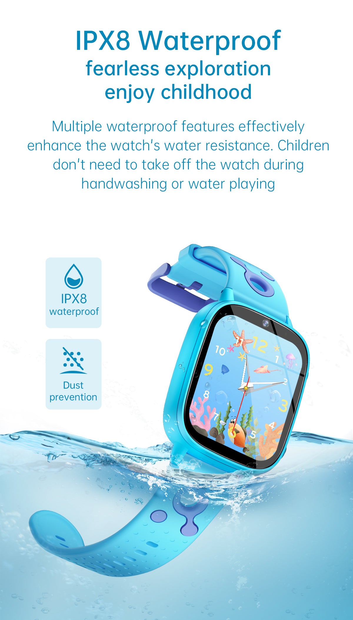 SENBONO smart children's M03watch 1.8 inches, built-in camera, MP3 player, alarm clock, flashlight, children's story, learning words, children's smart watch