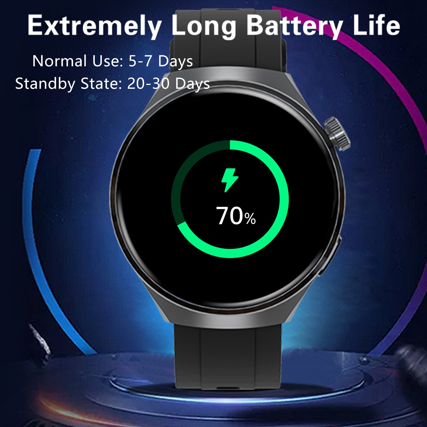 SENBONO V19 Smart Outdoor Watch with Wireless Bluetooth Calling, Fitness Tracker, Heart Rate Monitor, 3D Dynamic Watch Face, Lightweight Fitness Outdoor Smart Sports Watch