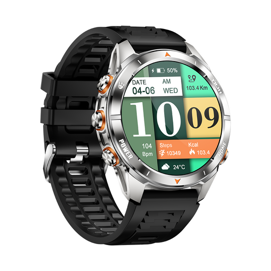 SENBONO KT80smartwatch 1.46-inch remote control camera full-screen touch heart rate blood oxygen pressure monitoring + exercise record + sleep / women's health management smartwatch