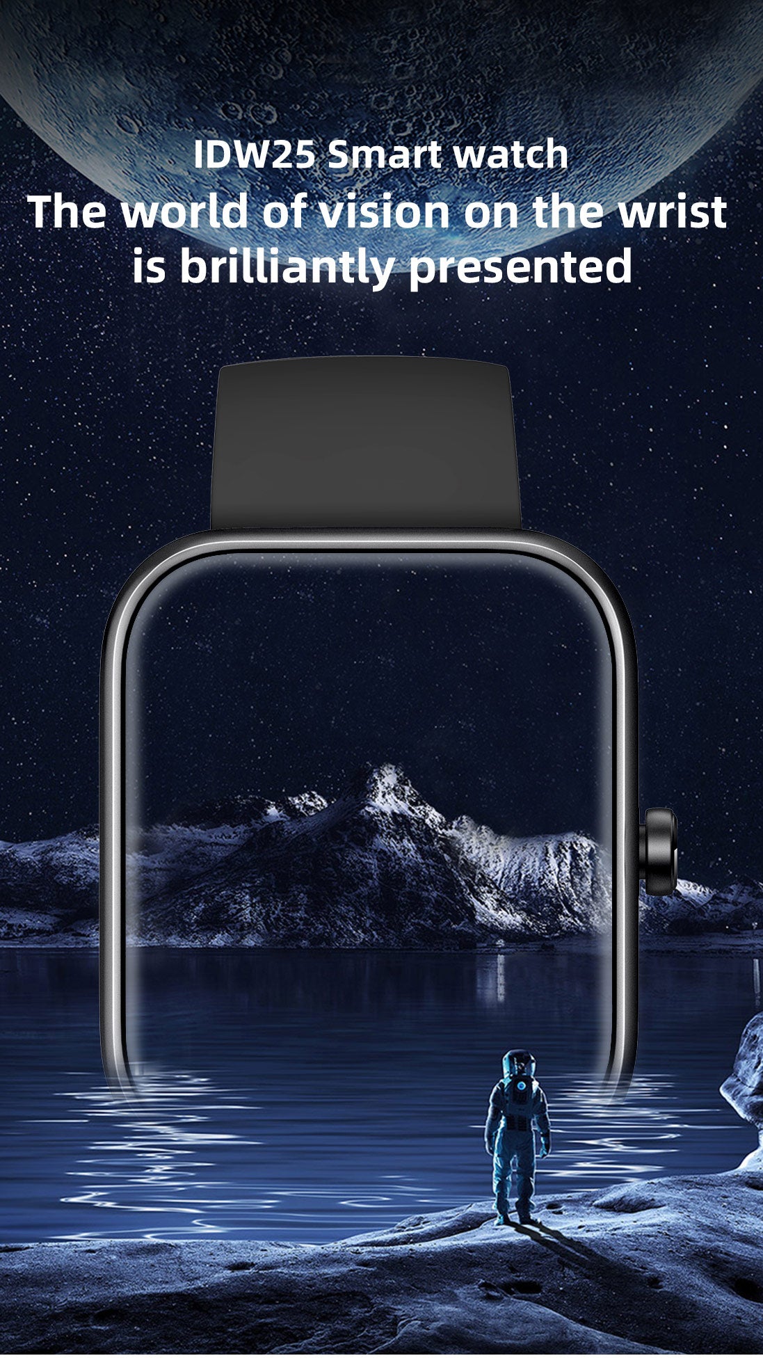 SENBONO Smartwatch IDW25 full screen touch IP68 waterproof, 1.83-inch custom dial, female health tracking, monitoring heart rate, blood oxygen and other health data