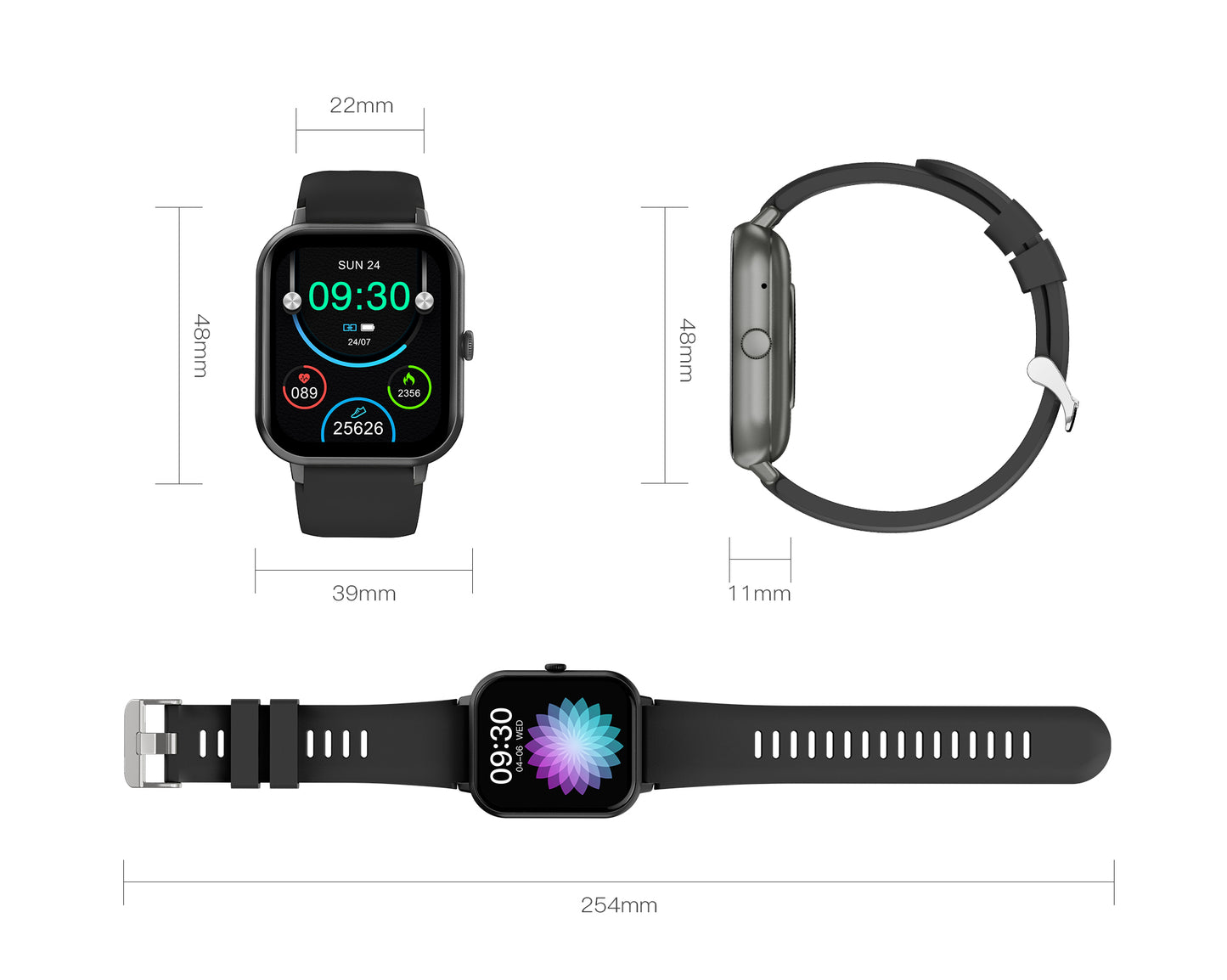 SENBONO smart watch ZL54CJ is unisex and equipped with wireless call menstrual reminder, heart rate monitoring, IP68 waterproof, one-button SOS rescue