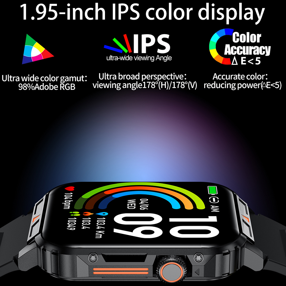 SENBONO smartwatch L81 encoder, 1.95 inches, supports heart rate, blood oxygen and other monitoring, step counting and other functions, two colors optional