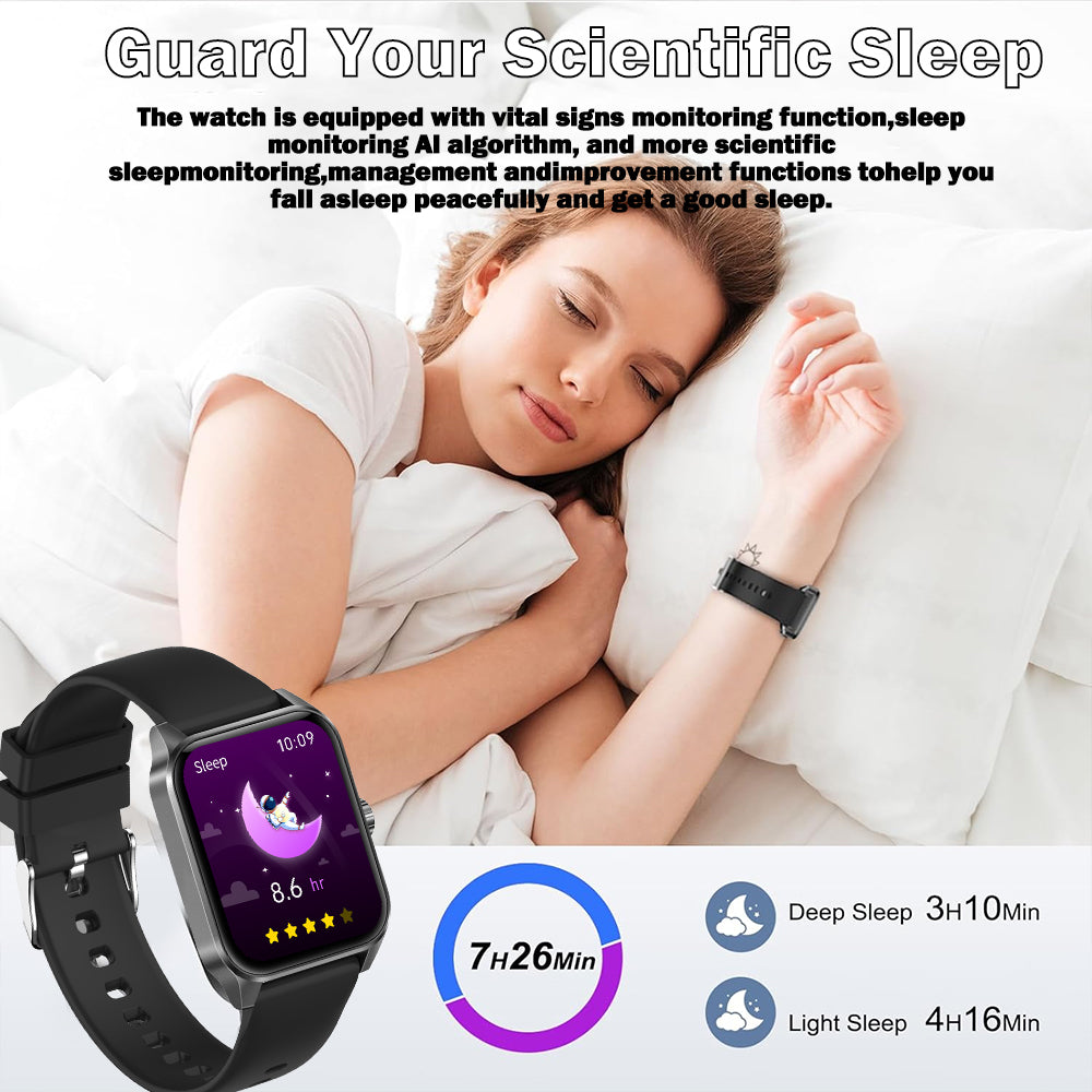 SENBONO  Smart Watch V25Z Bluetooth Call 1.85 inches 240*284 HD large screen 3D dynamic dial 60HZ high refresh rate IP68 waterproof Daily use Message push Multiple health function monitoring