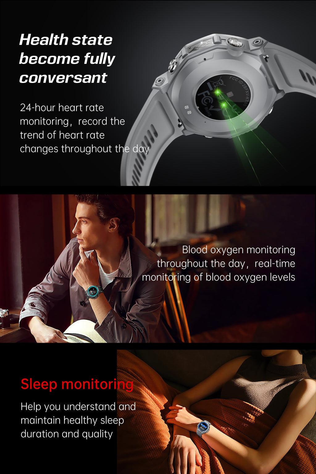 SENBONO Smart watch KT85 health tracker monitors women's heart rate and blood oxygen during menstruation, as well as outdoor sports data. Accurate record