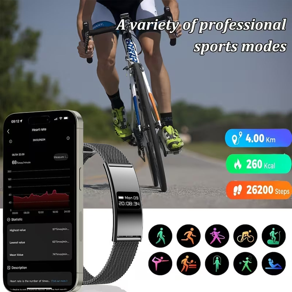 SENBONO B8 Smart bracelet features multiple health Monitoring functions, including heart rate and sleep tracking, multi-activity tracking, call and message reminders, IPX8 waterproofing, and is a stylish and convenient smart bracelet for women.