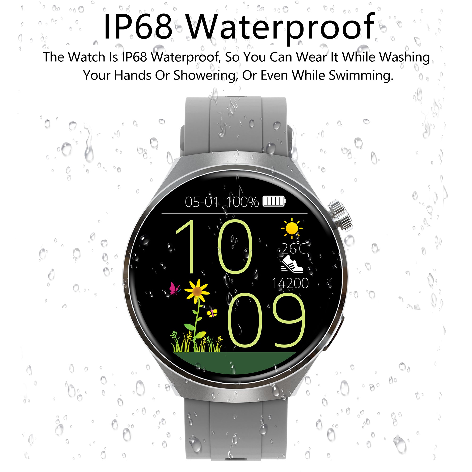 SENBONO smart watch Bluetooth wireless call 3D dial customized heart rate blood oxygen monitoring menstrual management sports outdoor smart watch