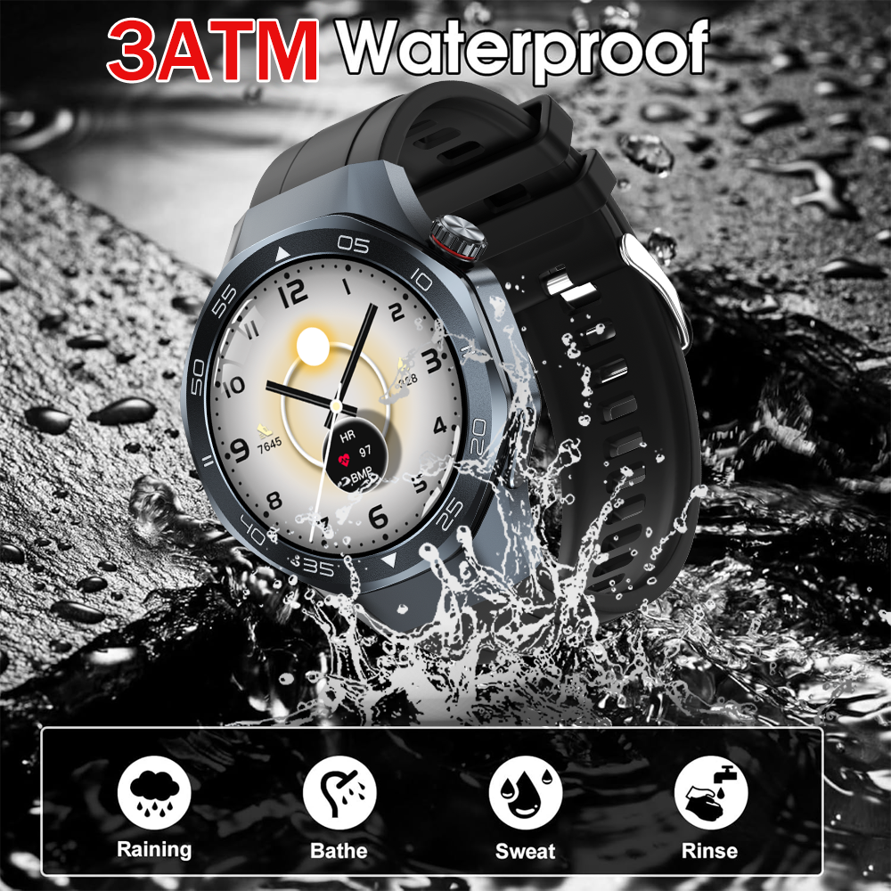 The SENBONO Android Smartwatch damen C10 features GPS, a compass, wireless calling, heart rate and blood oxygen monitoring, multiple sports function modes, and a 1.53-inch IPS HD screen suitable for outdoor use.