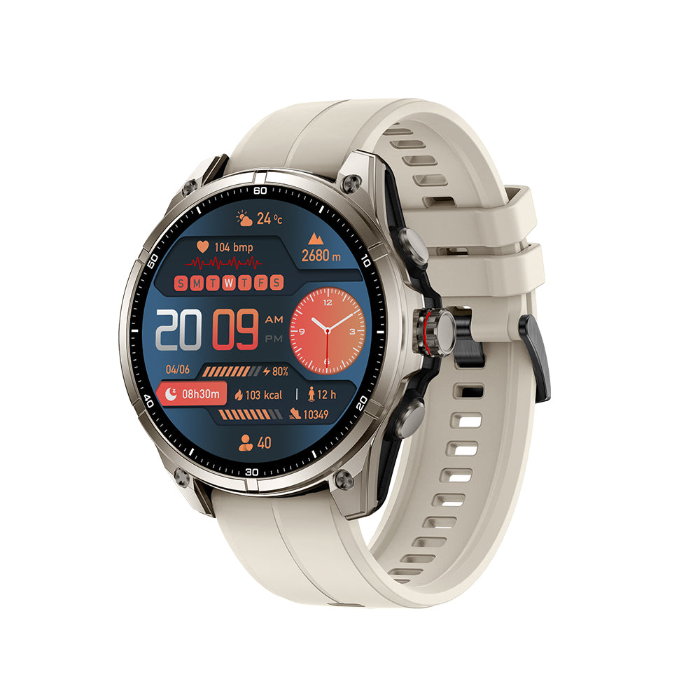 SENBONO FT66 Smartwatch: 1.43-inch AMOLED screen, GPS positioning, flashlight, 5ATM waterproof outdoor smartwatch.