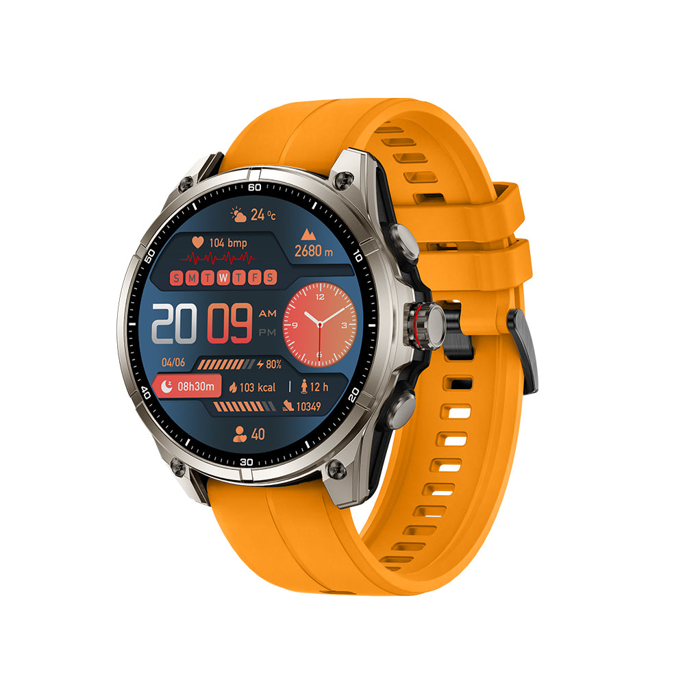 SENBONO FT66 Smartwatch: 1.43-inch AMOLED screen, GPS positioning, flashlight, 5ATM waterproof outdoor smartwatch.