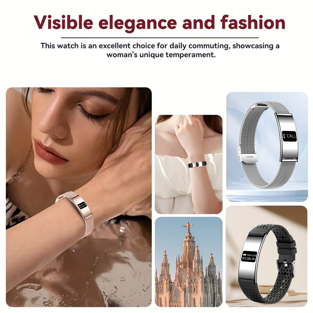 SENBONO B8 Smart bracelet features multiple health Monitoring functions, including heart rate and sleep tracking, multi-activity tracking, call and message reminders, IPX8 waterproofing, and is a stylish and convenient smart bracelet for women.