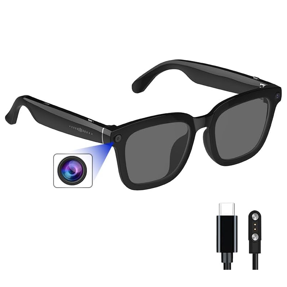 SENBONO V03smart ai glasses uv400 anti-ultraviolet round frame video call recording 5MP HD music playback ai object recognition sports smart outdoor sunglasses