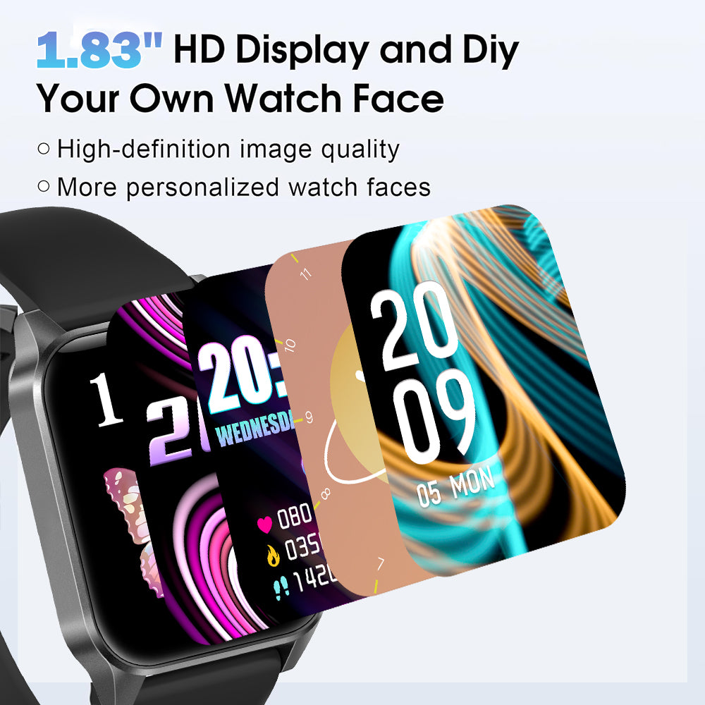 SENBONO  Smart Watch V25Z Bluetooth Call 1.85 inches 240*284 HD large screen 3D dynamic dial 60HZ high refresh rate IP68 waterproof Daily use Message push Multiple health function monitoring