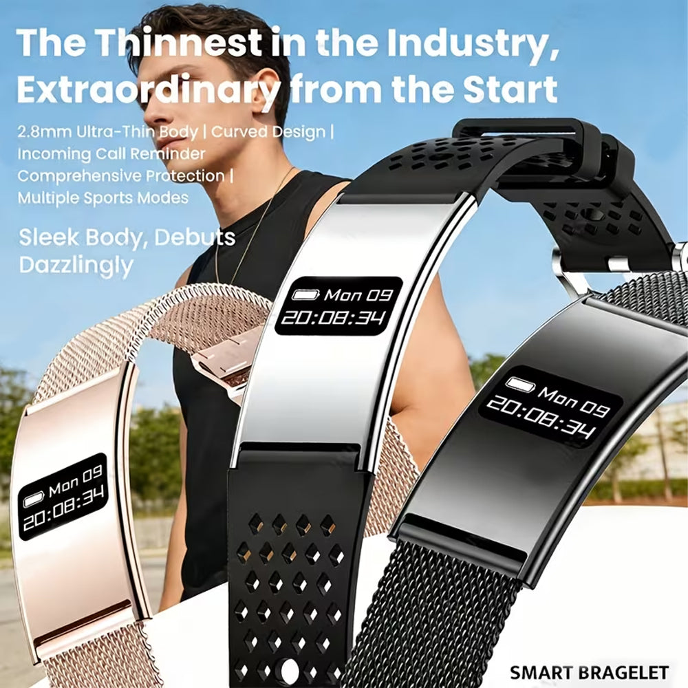 SENBONO B8 Smart bracelet features multiple health Monitoring functions, including heart rate and sleep tracking, multi-activity tracking, call and message reminders, IPX8 waterproofing, and is a stylish and convenient smart bracelet for women.