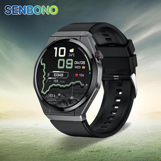 SENBONO HK5 Smartwatch 1.75 inches AEMLED HD Ultra-thin body Wireless calling NFC Heart rate  blood pressure health monitoring Waterproof sports smartwatches for men and women