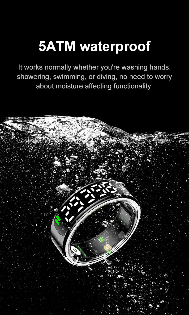 SENBONO Smart Ring, Stainless Steel, Bluetooth 5.3, Health Monitoring, Gesture Interaction, Sleep Monitoring, Somatosensory Gaming, 5ATM Waterproof, High-End Fashion Smart Couple Ring