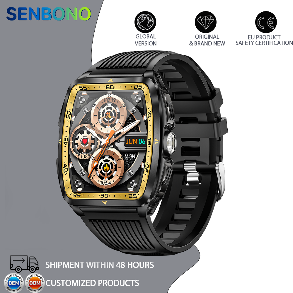 SENBONO KT83 smartwatch: remote control photography, heart rate and stress monitoring, exercise recording, voice assistant/information storage, etc.