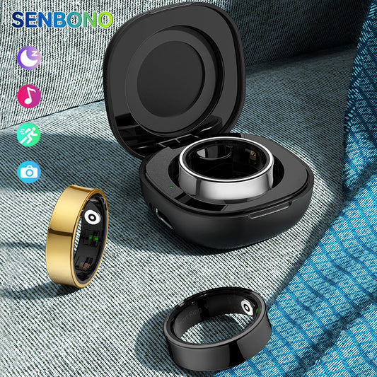 SENBONO R09 Smart Ring Health & Fitness Tracker with Heart Rate, Sleep Monitoring 5ATM Waterproof for Android & iOS