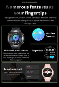 The smart watch KC82 has built-in PGS positioning, sports tracking, altitude, compass function, AI voice assistant, and Bluetooth call function, and is suitable for fitness, mountaineering, daily life, etc.