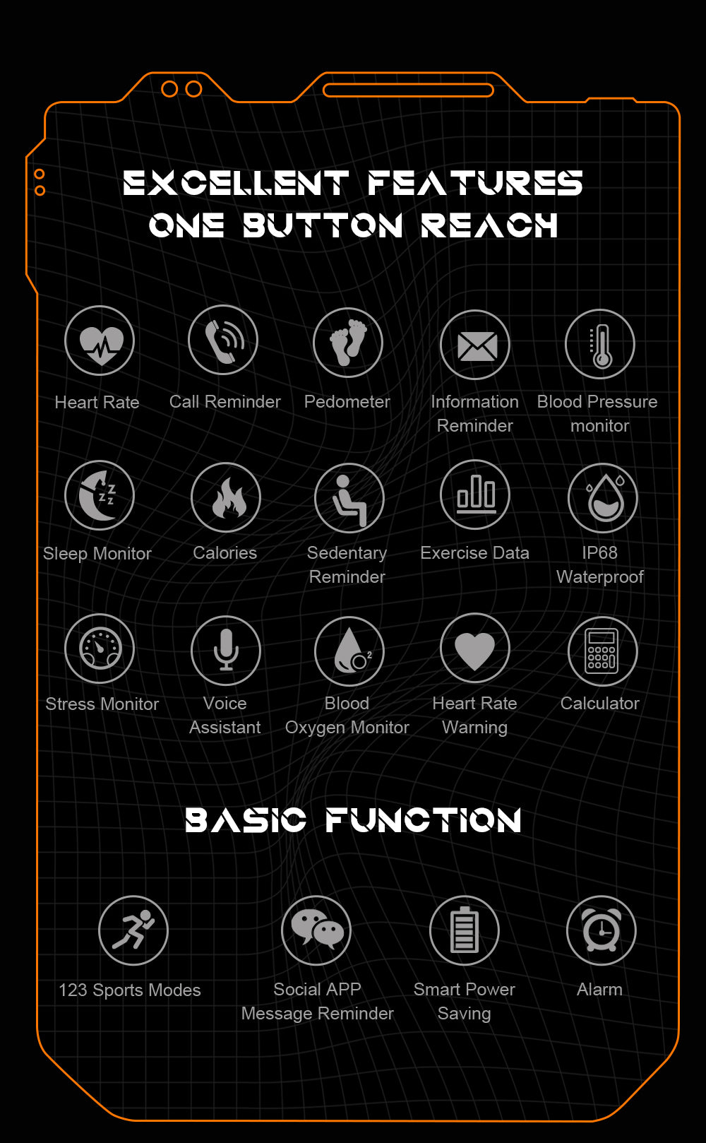 SENBONO Smartwatch C20pro supports wireless calls, music playback, calorie monitoring, fitness tracking, breathing training, and is compatible with iOS and Android