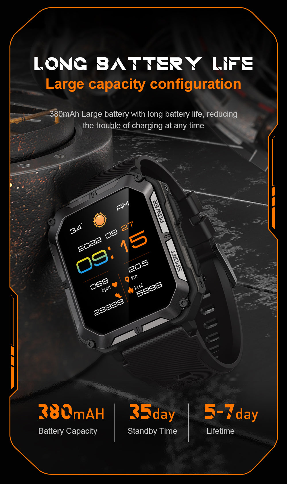 SENBONO Smartwatch C20pro supports wireless calls, music playback, calorie monitoring, fitness tracking, breathing training, and is compatible with iOS and Android