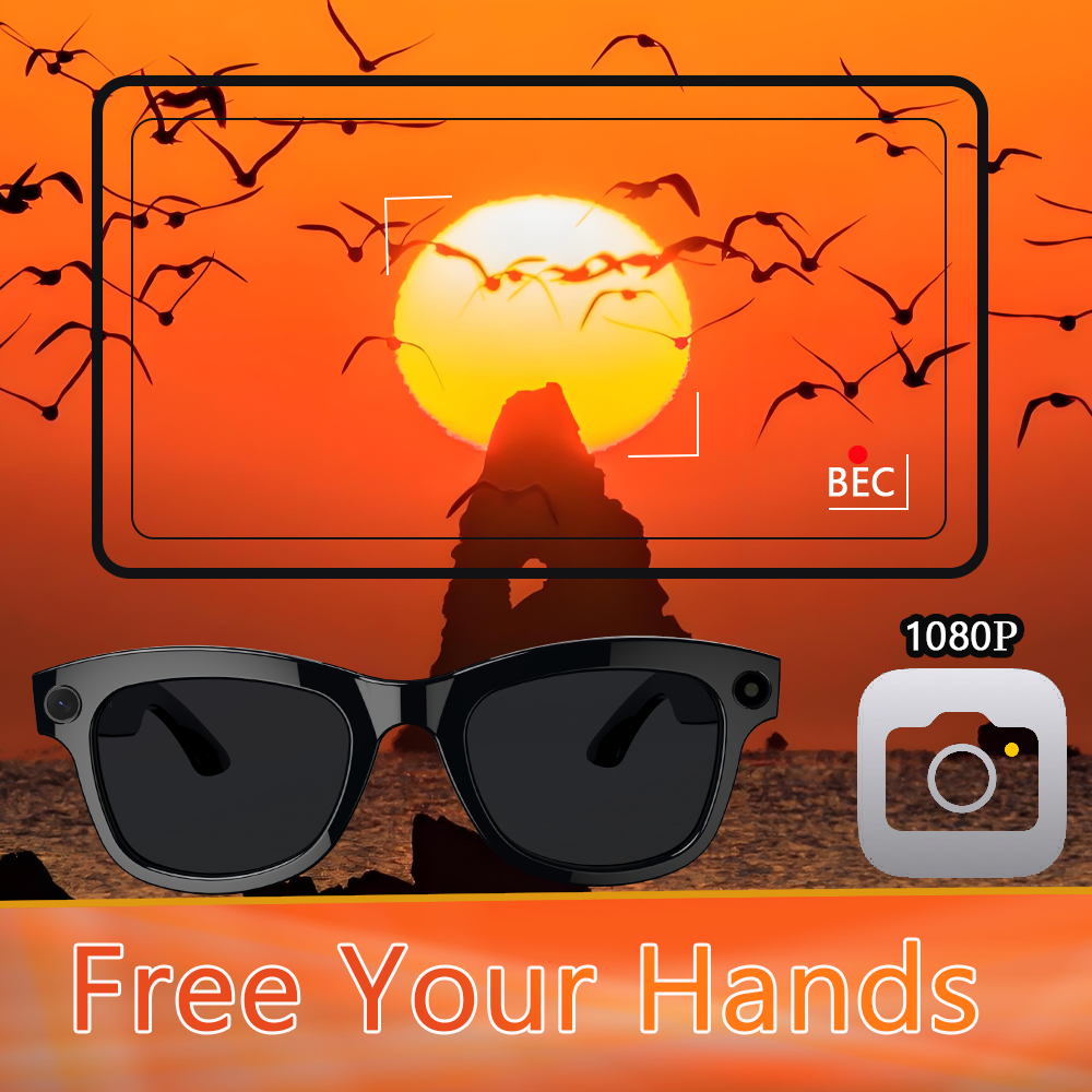 SENBONO M01 Smart Glasses with 500W HD Camera Bluetooth Calling, AI Translation, Audio Viewing Video Recording Glasses, Hands-Free HD Photography, Wireless Eyewear