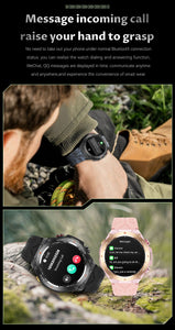 The smart watch KC82 has built-in PGS positioning, sports tracking, altitude, compass function, AI voice assistant, and Bluetooth call function, and is suitable for fitness, mountaineering, daily life, etc.