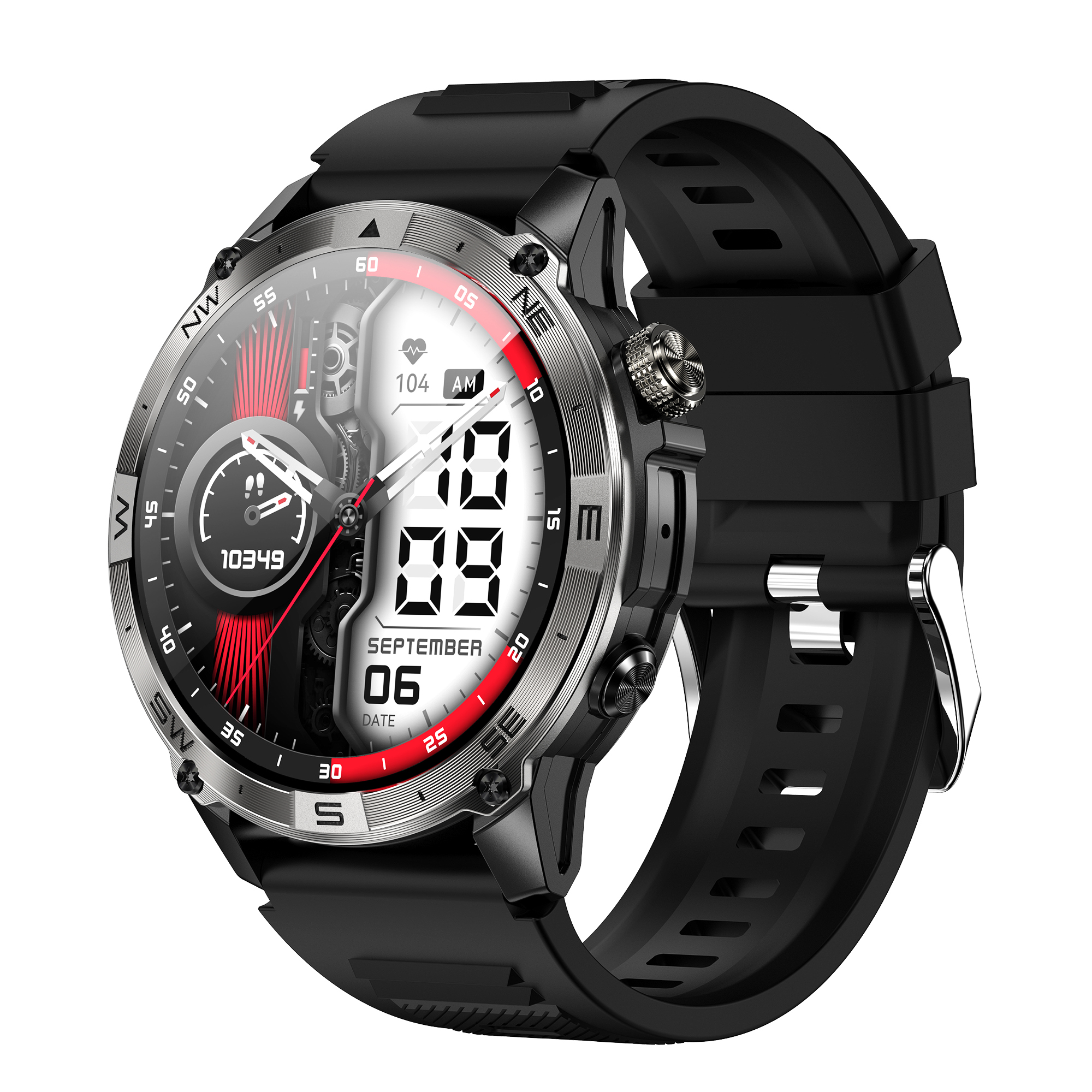 SENBONO smart watch HK08gps positioning air pressure compass bluetooth call message push large capacity battery men's outdoor smart watch