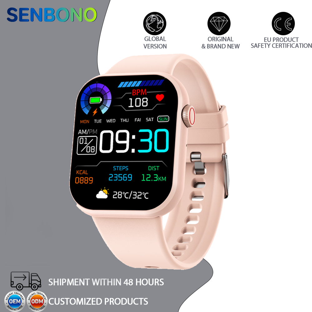 SENBONO Smartwatch life3 accurate heart rate/blood oxygen monitoring, ultra-long battery life + waterproof design, real-time running tracking and multi-sport mode recognition