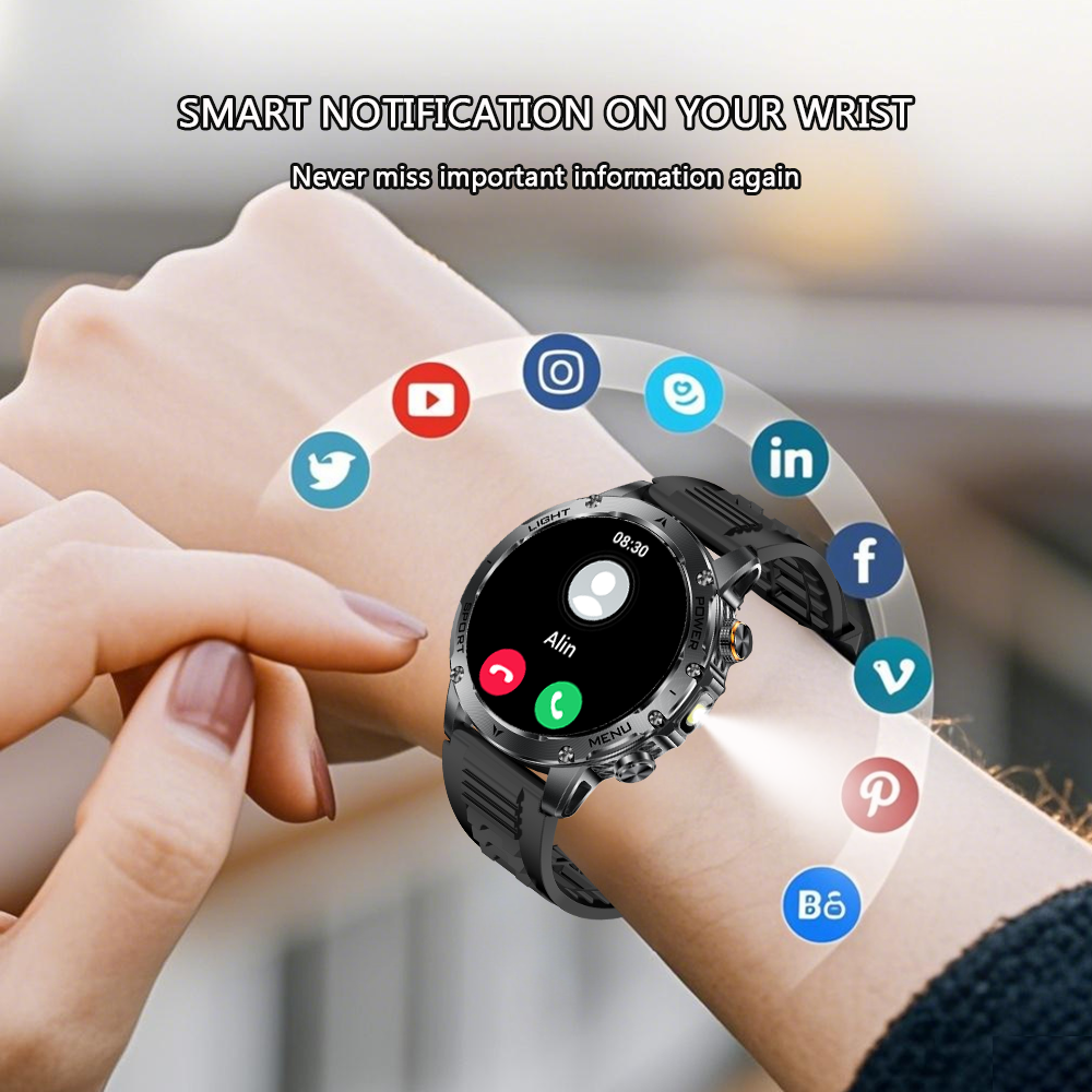 SENBONO smart watch AK87 wireless Bluetooth call 1.7 inches HD high resolution IP67 waterproof, heart rate blood oxygen infrared sensor to measure blood oxygen, richer UI scenes.