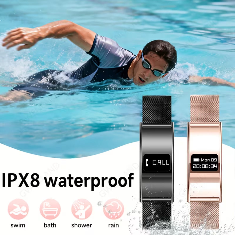 SENBONO B8 Smart bracelet features multiple health Monitoring functions, including heart rate and sleep tracking, multi-activity tracking, call and message reminders, IPX8 waterproofing, and is a stylish and convenient smart bracelet for women.