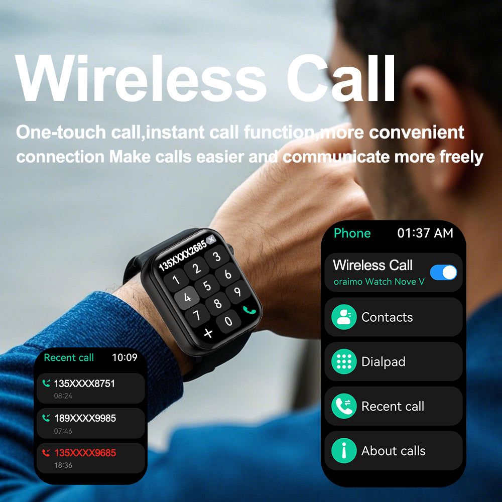 SENBONO Fashion smartwatch P51, preview phone camera, remote control photos, make calls via Bluetooth, with more than 100 sports modes, recording, 512 RAM and long standby time