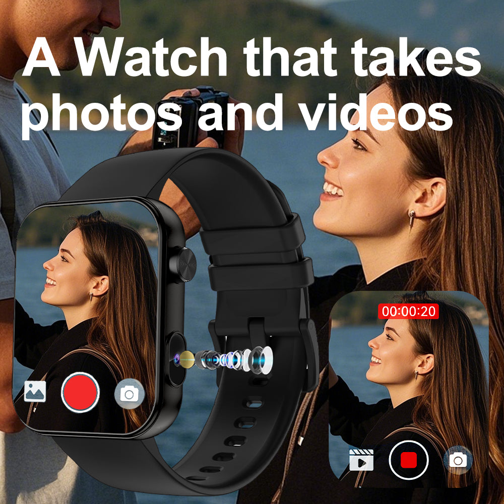 SENBONO Fashion smartwatch P51, preview phone camera, remote control photos, make calls via Bluetooth, with more than 100 sports modes, recording, 512 RAM and long standby time