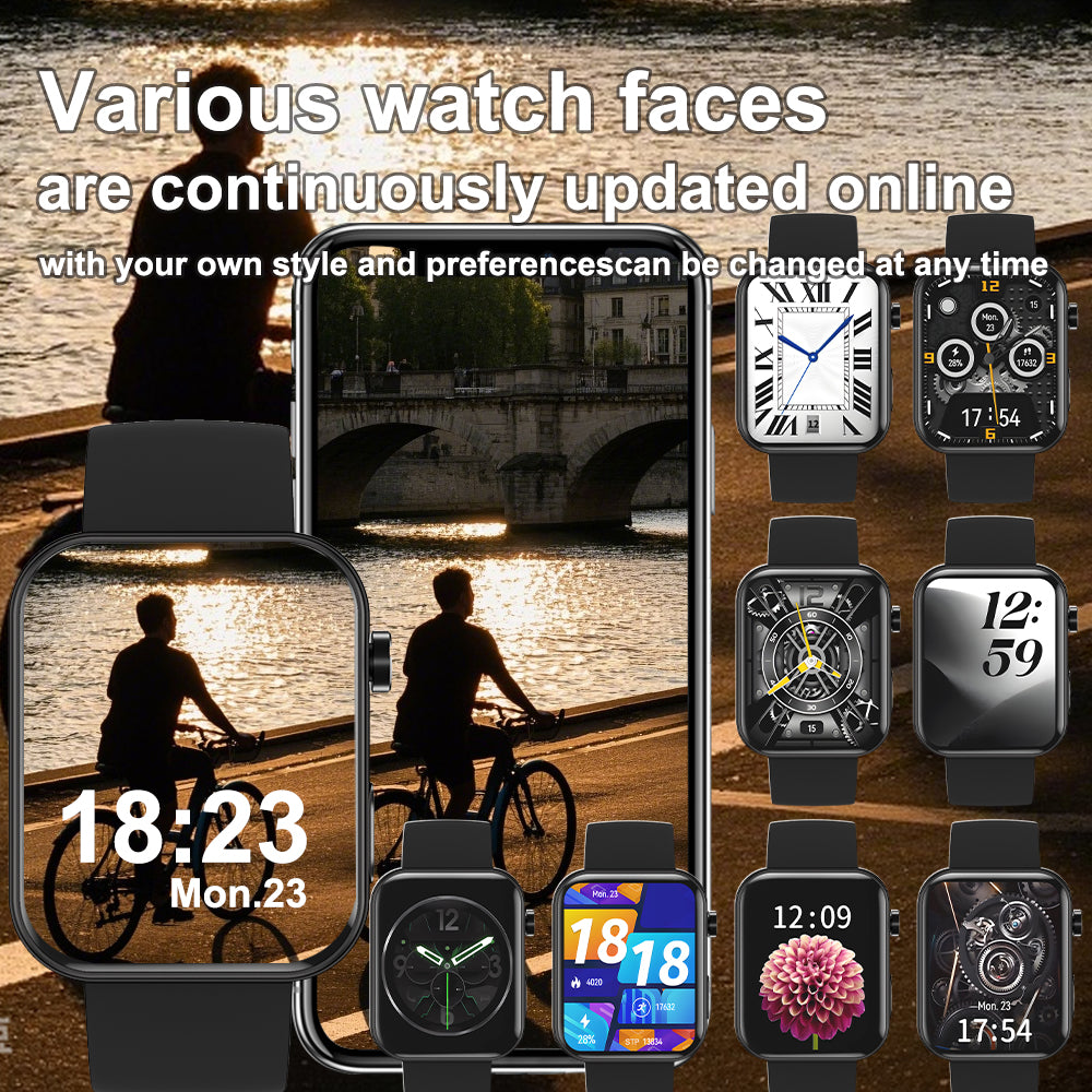 SENBONO Fashion smartwatch P51, preview phone camera, remote control photos, make calls via Bluetooth, with more than 100 sports modes, recording, 512 RAM and long standby time