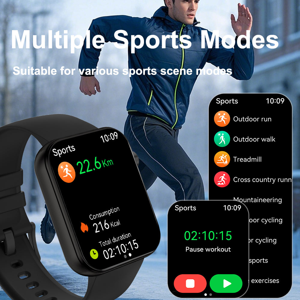 SENBONO Fashion smartwatch P51, preview phone camera, remote control photos, make calls via Bluetooth, with more than 100 sports modes, recording, 512 RAM and long standby time