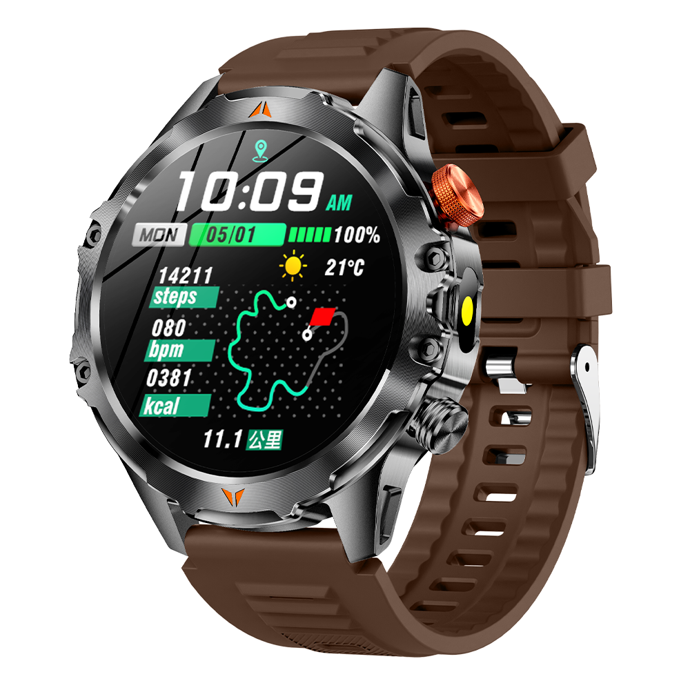 SENBONO V75 1.46-inch TFT Outdoor Smartwatch with Android, Altitude, Air Pressure, and Blood Oxygen Monitoring, GPS, Compass, Bluetooth, Fitness Tracker, and Sports Smartwatch