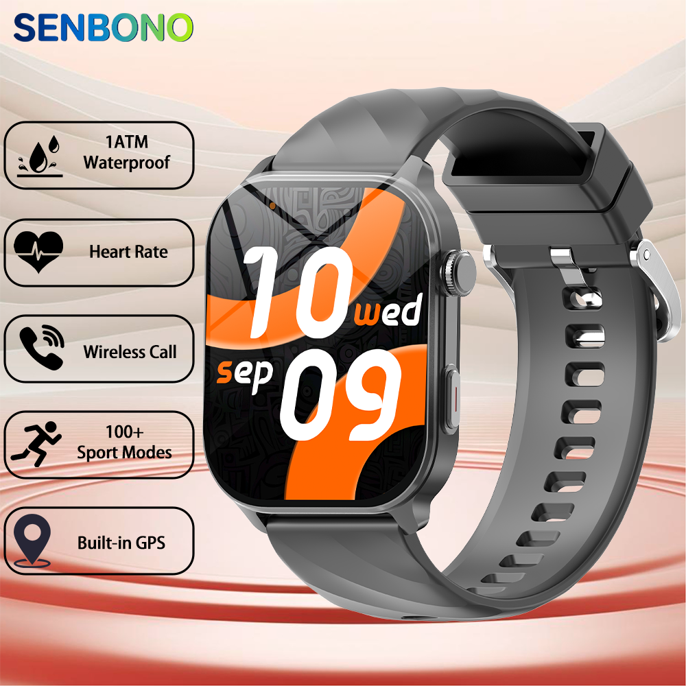 SENBONO LC211 Women's Smartwatch 2.01 Inch Fitness Tracker with GPS Compass, Heart Rate, Sleep and Blood Oxygen Monitoring for iOS and Android Outdoor Smartwatch