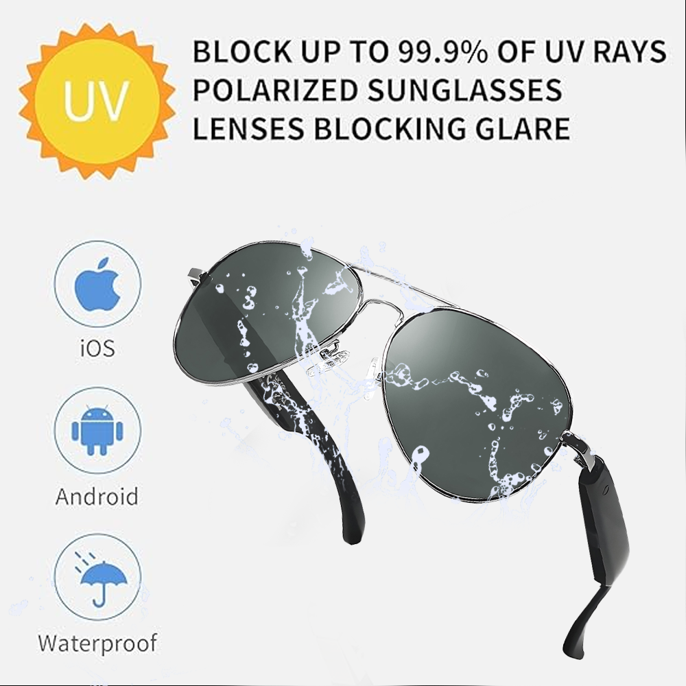 SENBONO Smart AI Translation Glasses F18 Bluetooth Call Voice Assistant Music Playback Headphones Noise Reduction Remote Control Photography Pilot Smart Glasses