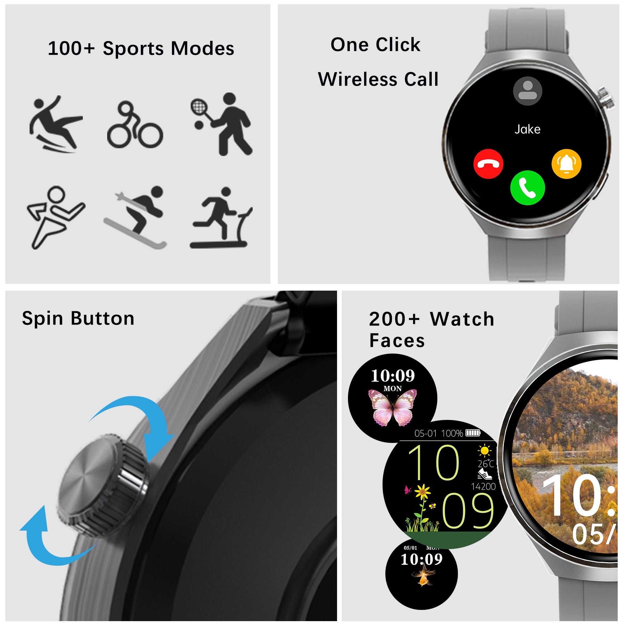 SENBONO V19 Smart Outdoor Watch with Wireless Bluetooth Calling, Fitness Tracker, Heart Rate Monitor, 3D Dynamic Watch Face, Lightweight Fitness Outdoor Smart Sports Watch