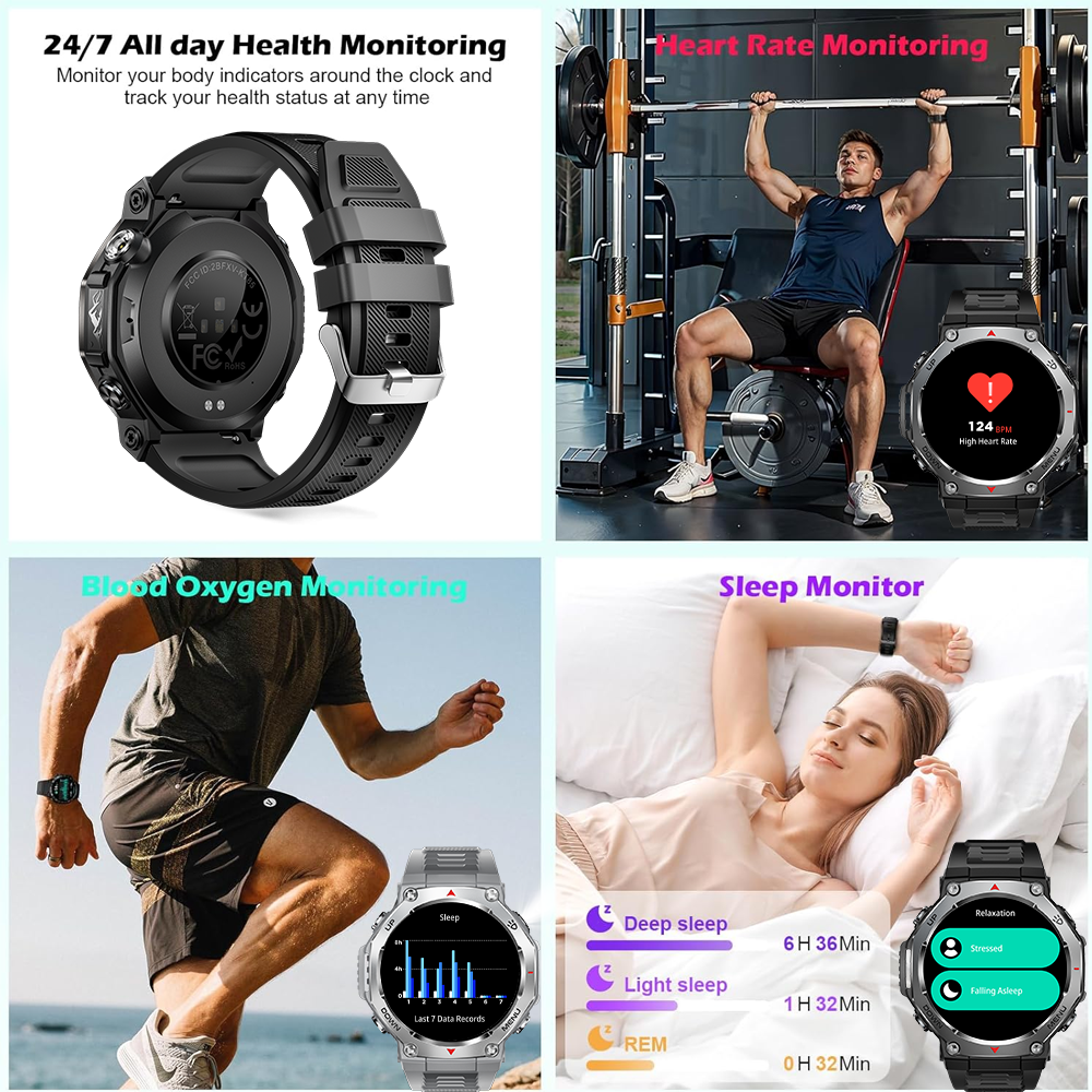 SENBONO Smart watch KT85 health tracker monitors women's heart rate and blood oxygen during menstruation, as well as outdoor sports data. Accurate record