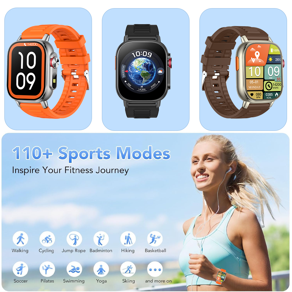 SENBONO smart watch built-in GPS positioning DIY dial metal frame Bluetooth call voice assistant heart rate blood oxygen monitoring outdoor sports smart watch